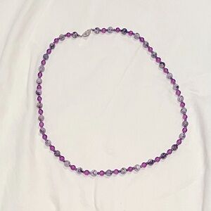 New! 24 1/2" Purple Beaded Necklace with Magnetic Clasp